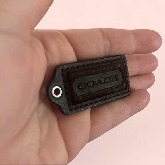 Coach Dark Brown Suede Bag Tag - Picture 2 of 3